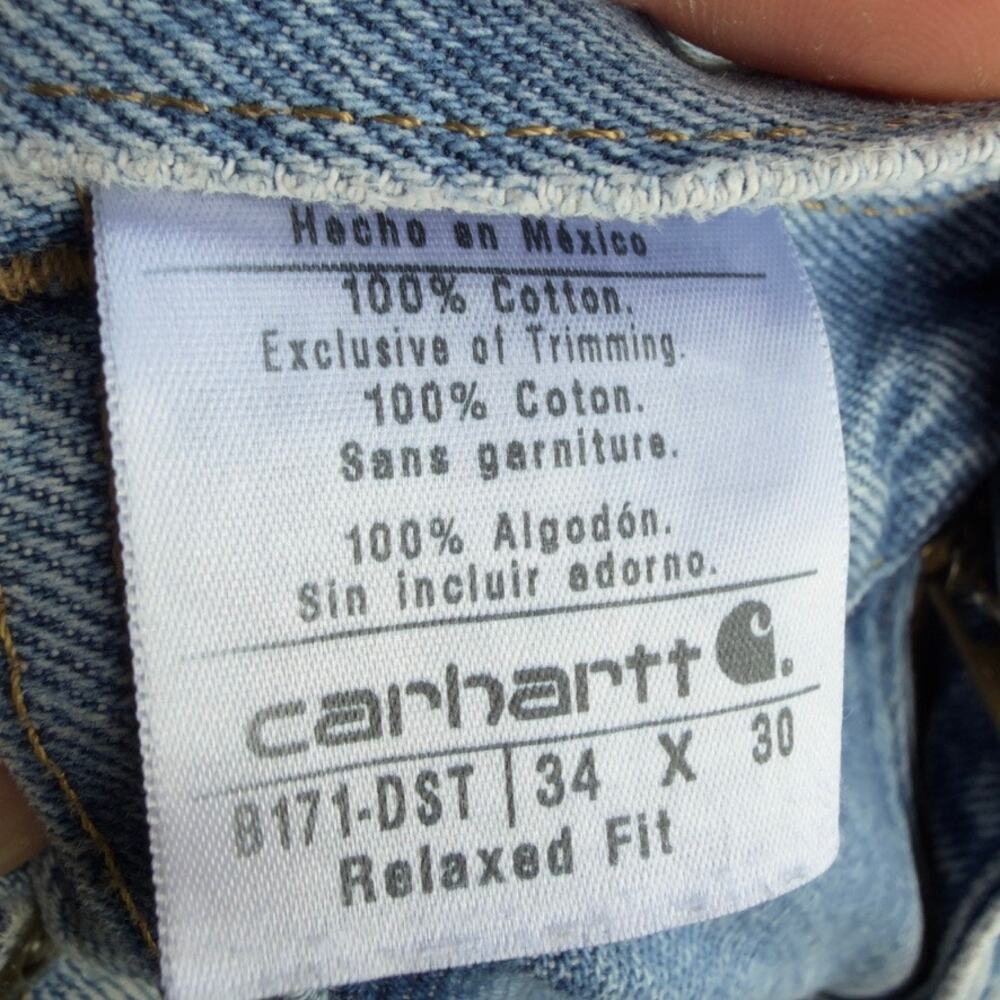 VINTAGE Y2K BAGGY CARHARTT CARPENTER JEANS PANTS WORKWEAR FITS MENS 34X29 - Picture 7 of 7